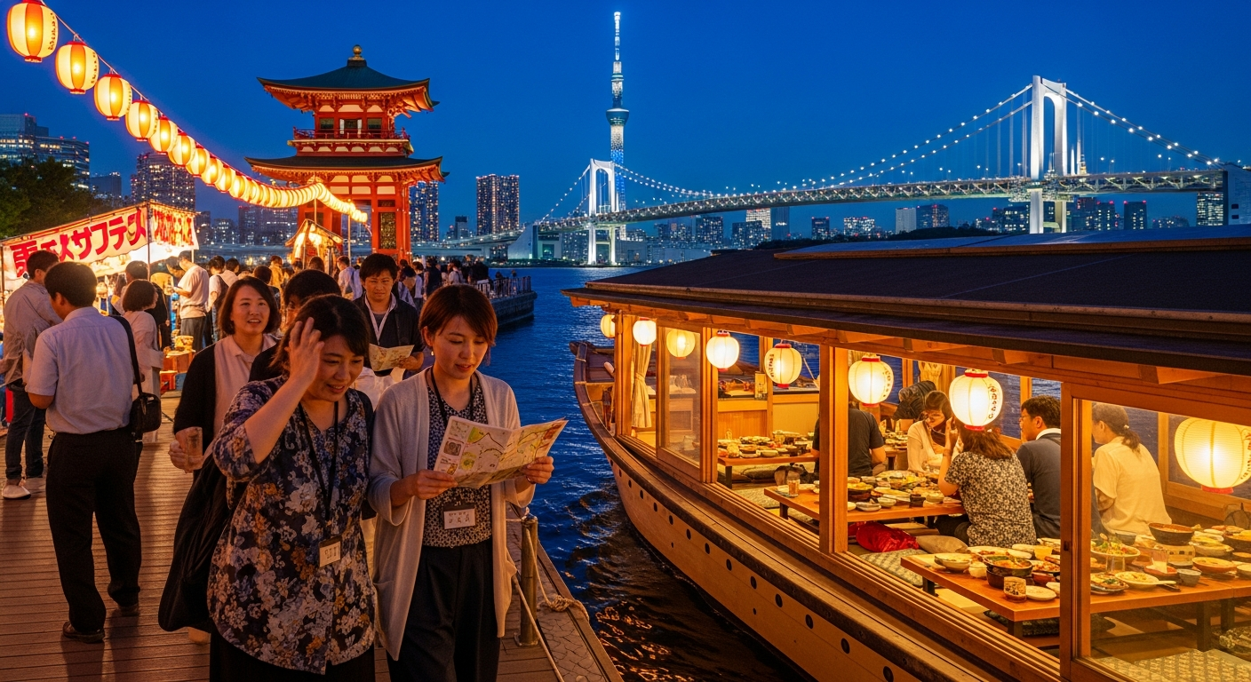 浅草でなぞ解き、そして屋形船で東京湾クルーズ
